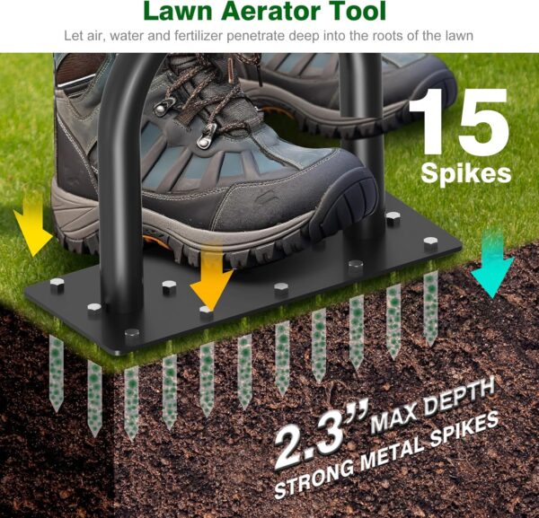 Lawn Aerator Tool - Grass & Soil Aerator for Lawn & Yard Care - Image 2