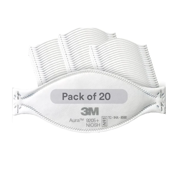 3M Aura Particulate Respirator 9205+, N95, Pack of 20 Disposable Respirators