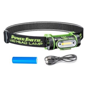 PowerSmith 250 Lumen Rotatable Weatherproof Rechargeable Headlamp
