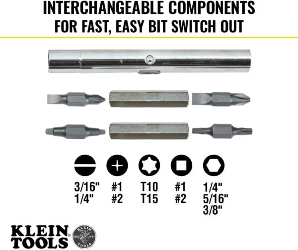 Klein Tools 32500 11-in-1 Screwdriver / Nut Driver Set, 8 Bits - Image 3