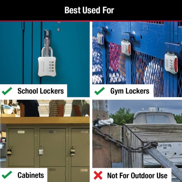 Master Lock Indoor Resettable Combination Locker Lock - Image 3