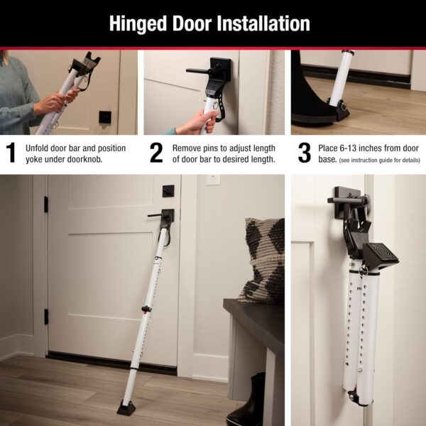 Master Lock Sliding Door Stopper and Door Security Bar - Image 2